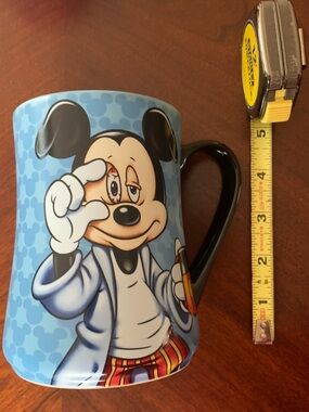 Disney Blue Mickey Mouse Ceramic Mug with Black Handle